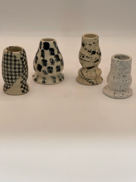 Assorted Black & White Ceramic Candle Holders