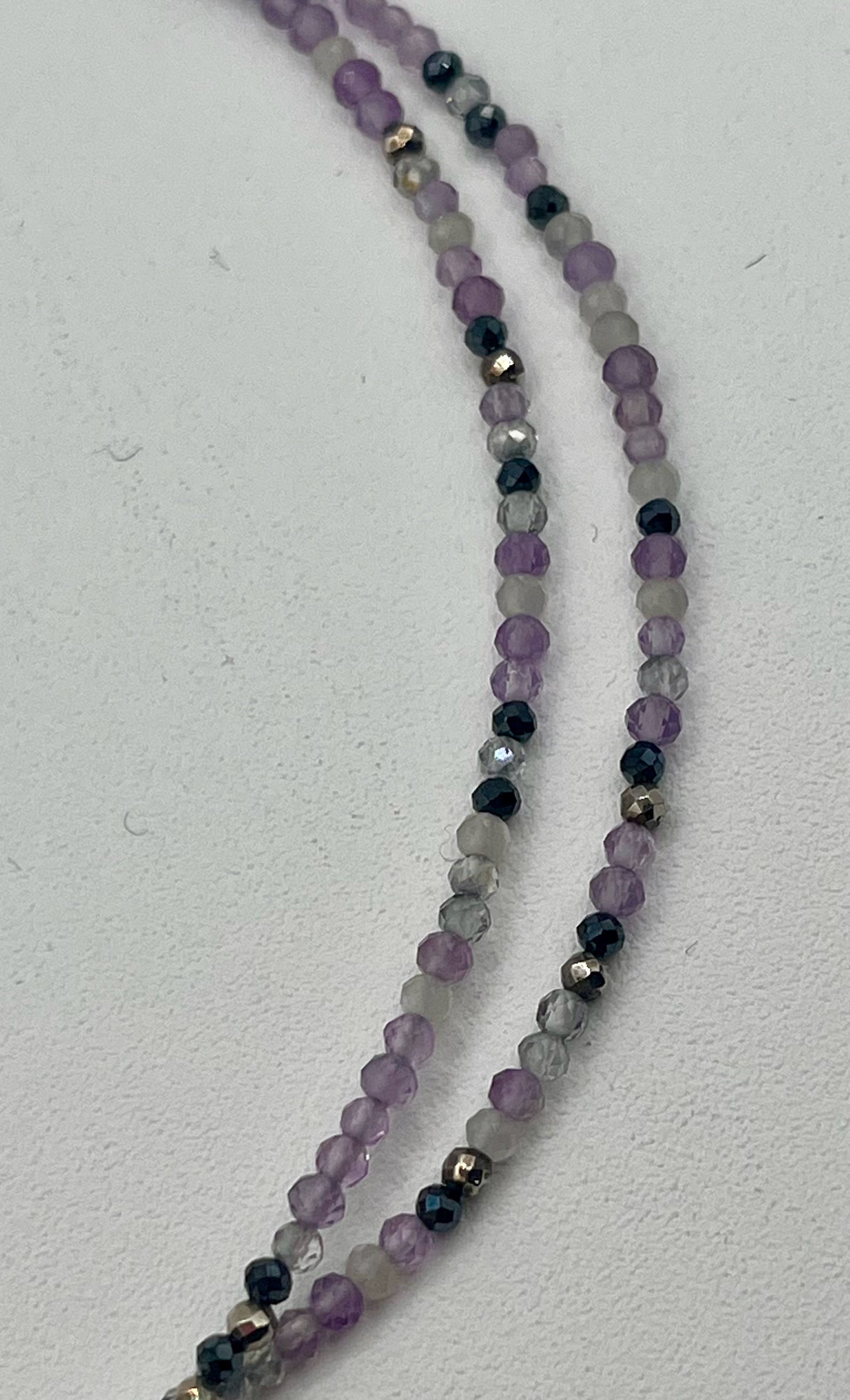 Pink Amethyst, Silver Pyrite, Gray Moonstone, Mystic Spinel & Topaz Necklace