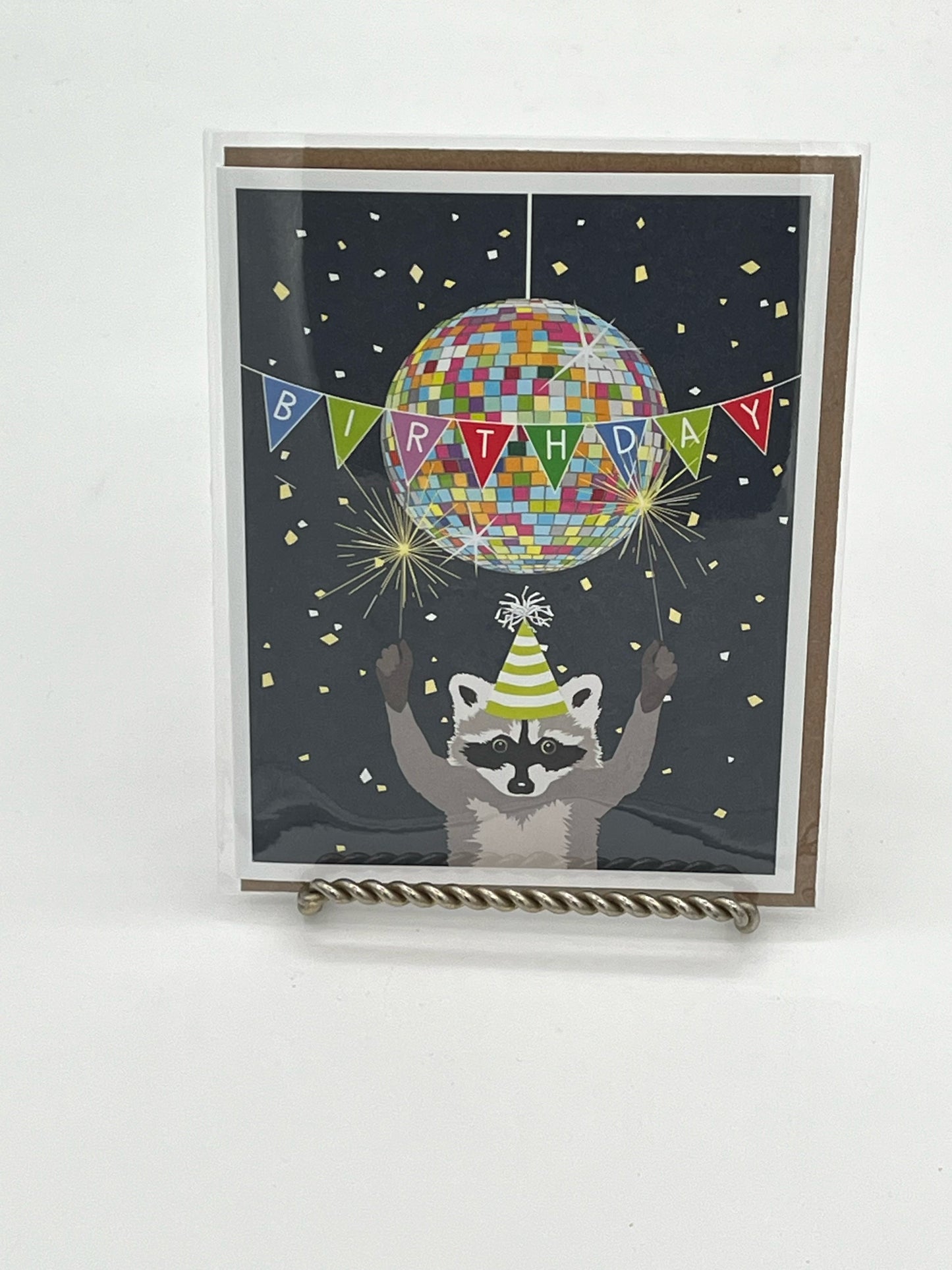 Disco Raccoon Birthday Card