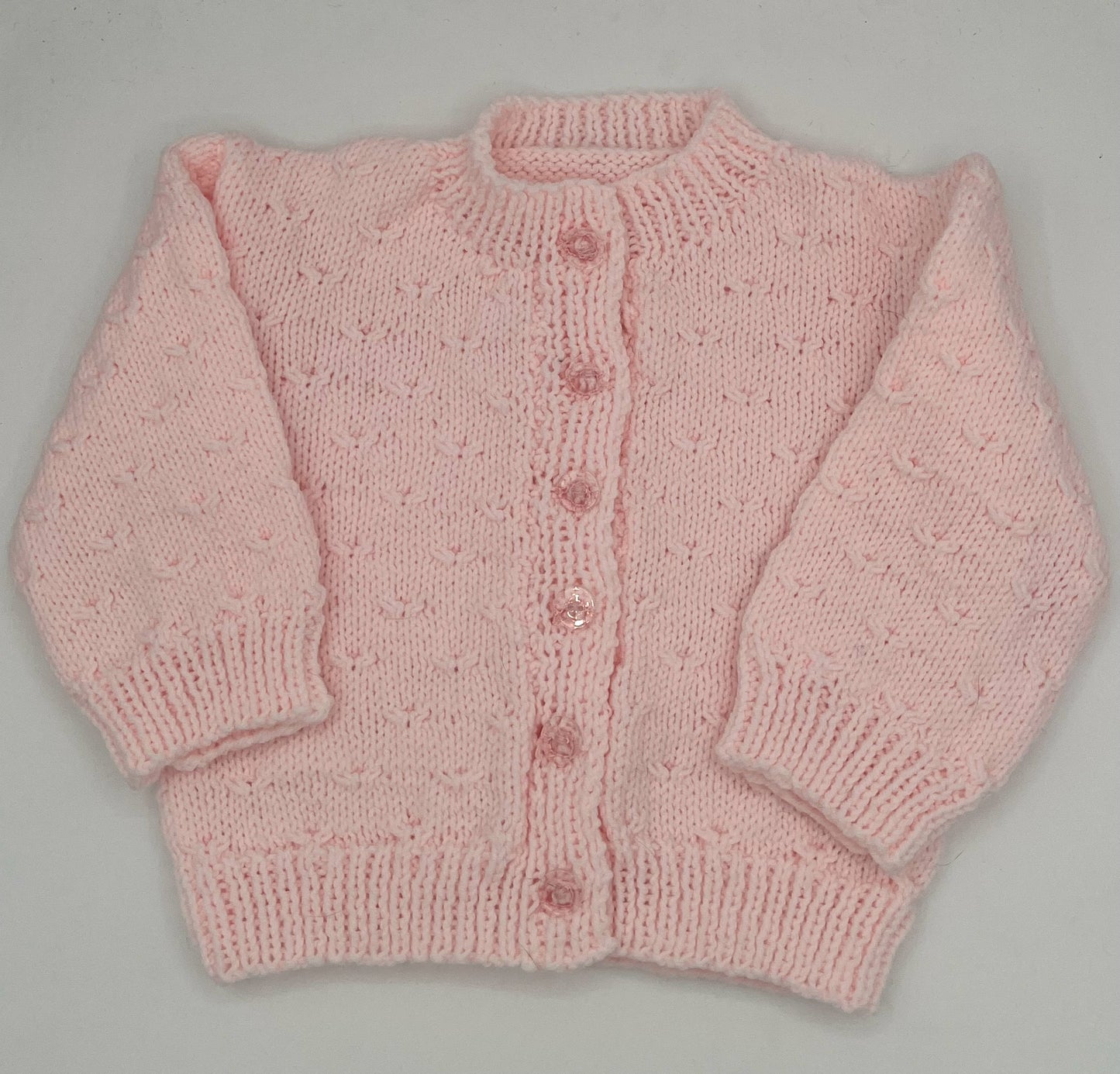 6-12 M Pink Acrylic Knit Cardigan