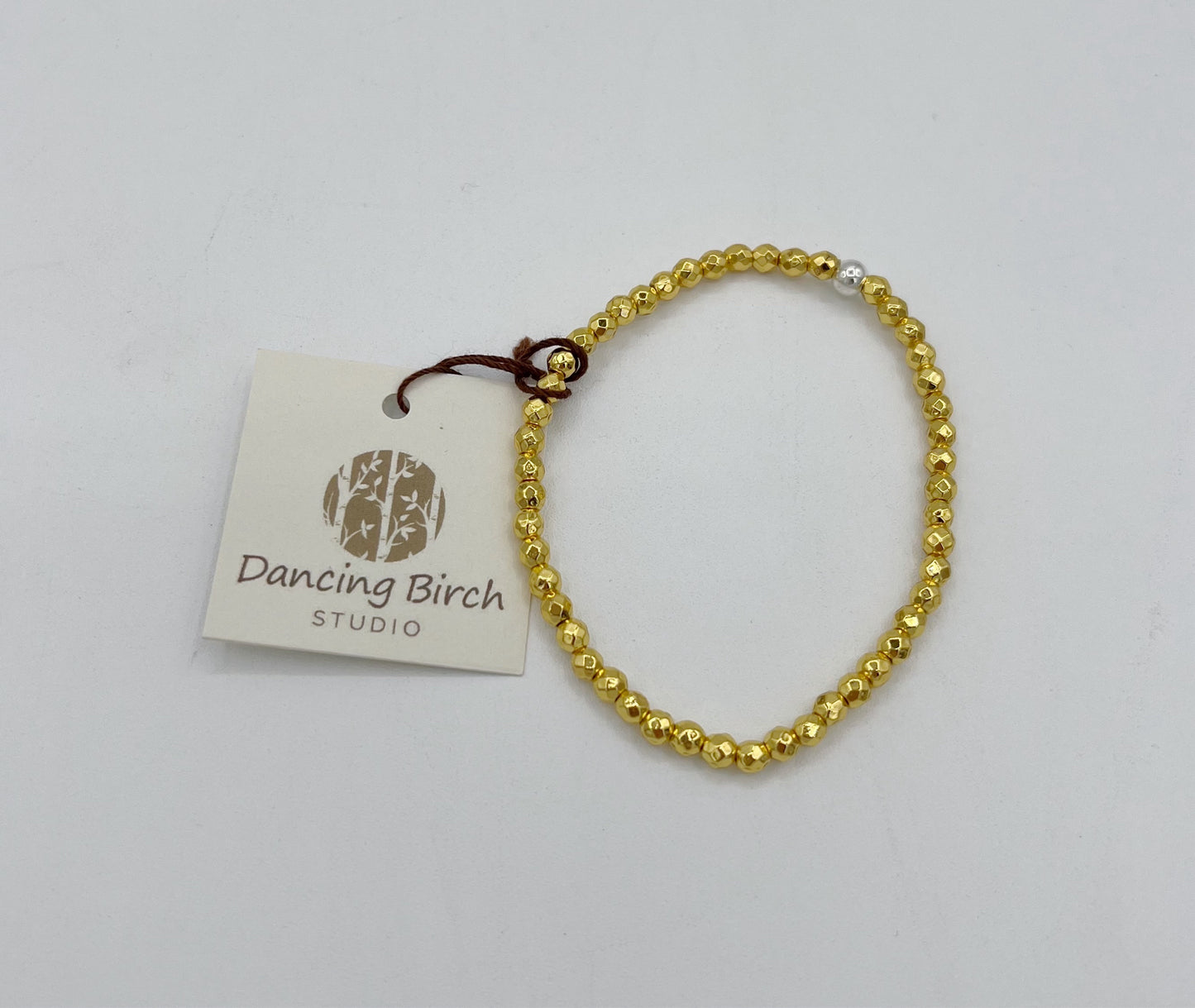 18K Gold Tone Hematite Bracelet