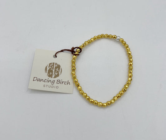 18K Gold Tone Hematite Bracelet