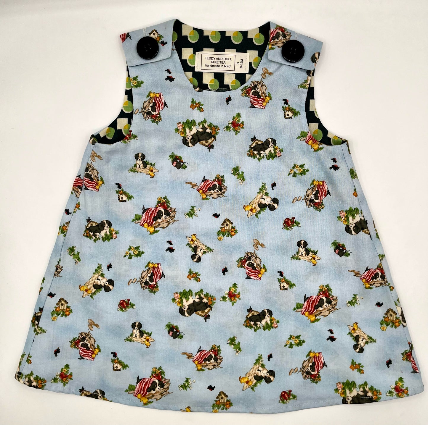 1 Y Jumper - Light Blue w/Dogs Vintage Print