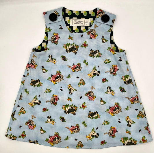 1 Y Jumper - Light Blue w/Dogs Vintage Print