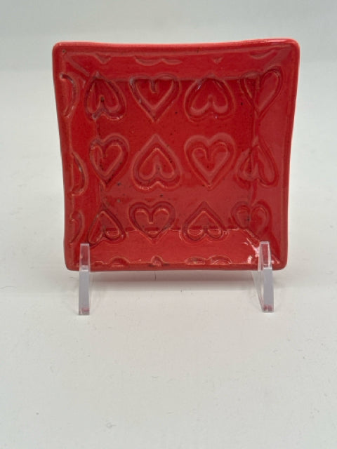 Square Trinket Dish With Heart Imprints