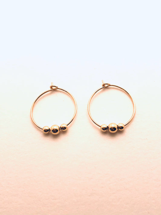 14k Gold filled Beaded Hoops