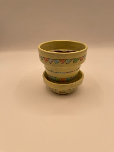 Glazed Multicolor Ceramic Flower Pot