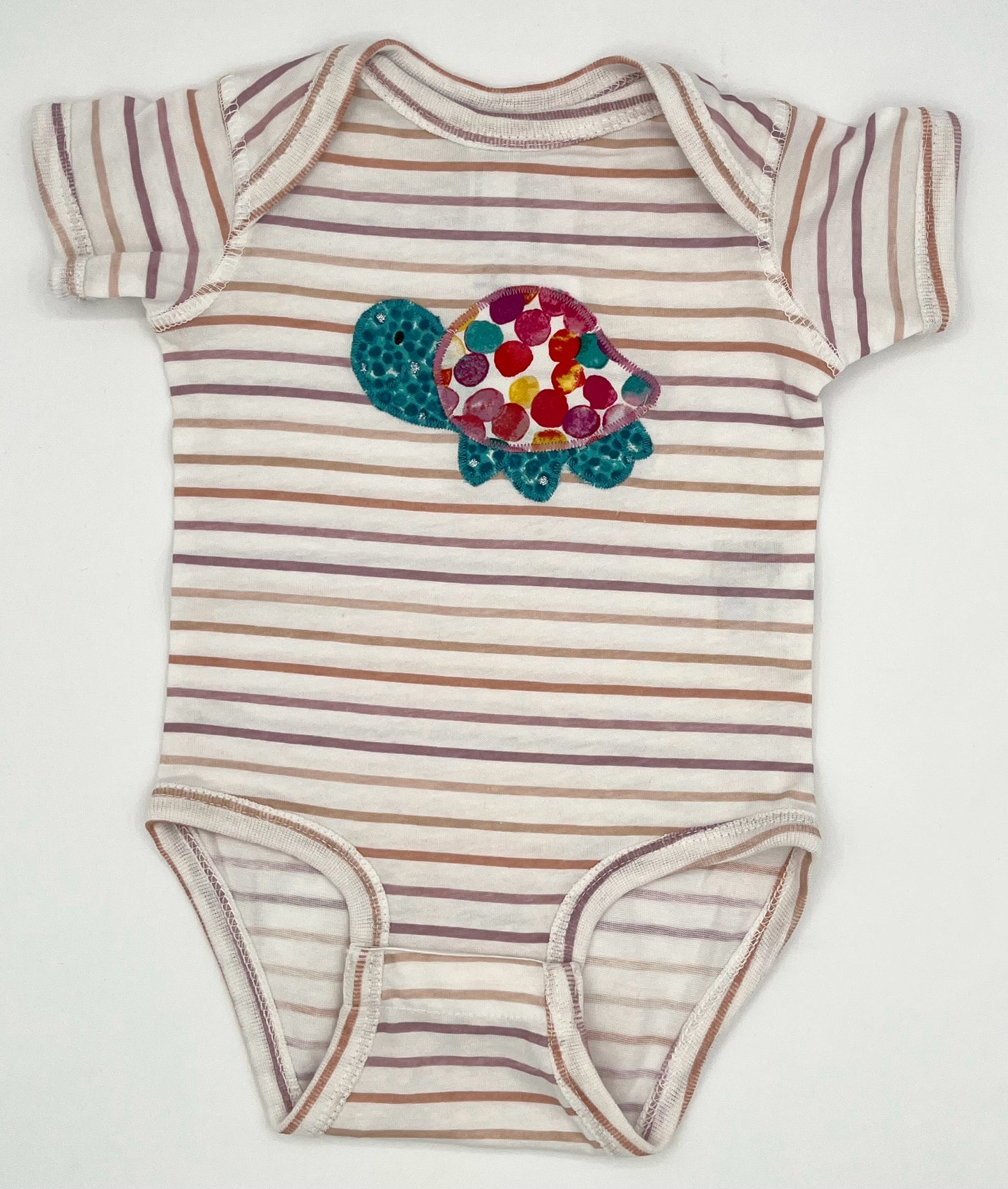 12 M Onesie - Stripe Short Sleeve