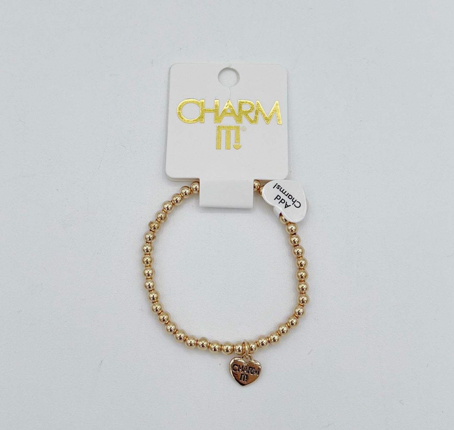 Charm It! Gold Bead Stretch Bracelet