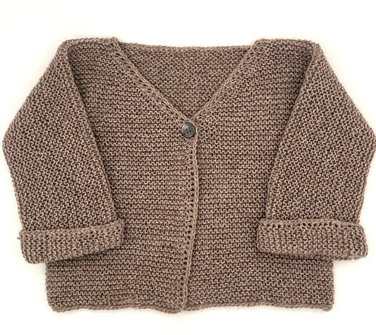 12 M Cotton, Bark Alpaca Sweater