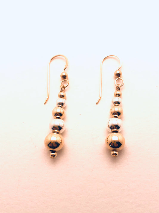 14k Gold filled and Sterling Silver Bead Earrings