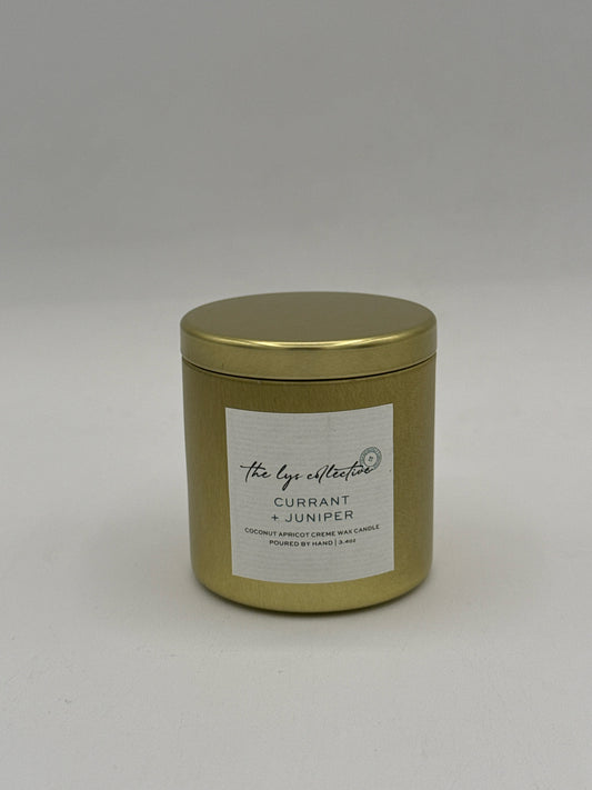 3.4 oz Travel Tin Juniper and Currant Scented Candle