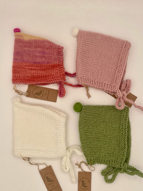 0-6 M Cotton/Acrylic Pixie Knit Bonnets