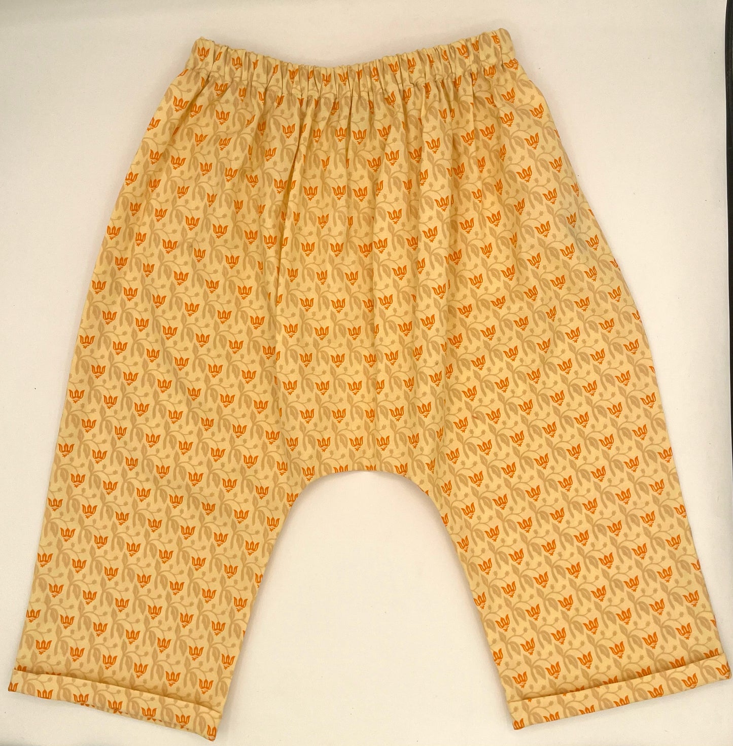 3 T Happy Pants - Orange Cream w/Orange Crowns