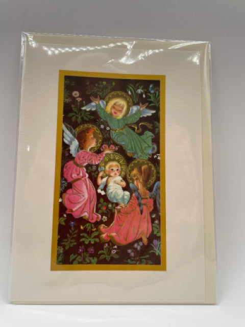 Christmas Angels In Tapestry Card