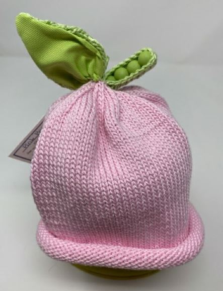 3-6 M Light Pink Cotton Knit Sweet Pea Hat