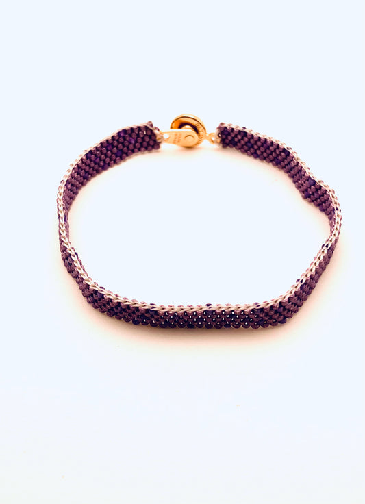 Beaded Rain Drop Bracelet, Purple