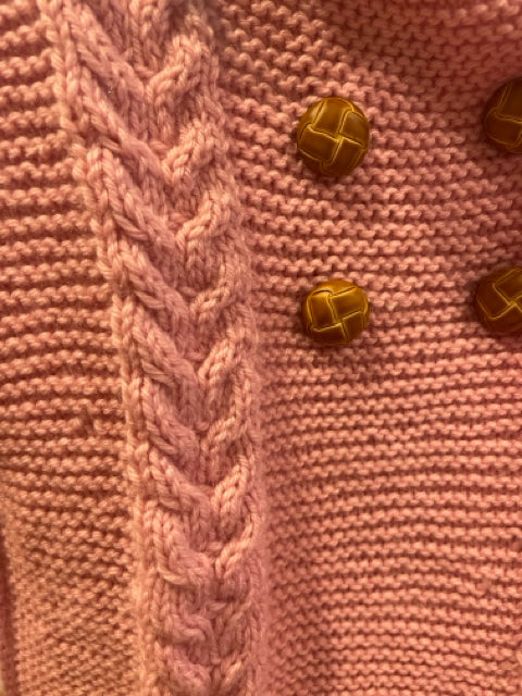 12-18 Pink Acrylic Cable Knit Jacket