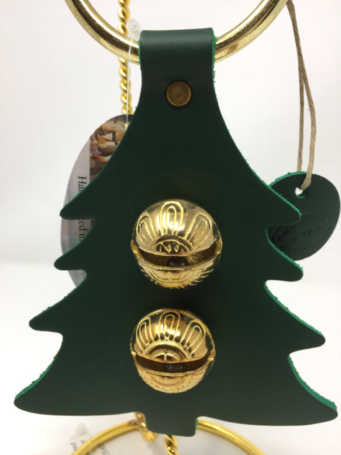 Christmas Tree Green Brass Bells