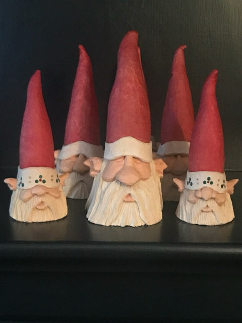 6" Tomte Swedish Gnome Wood Carving