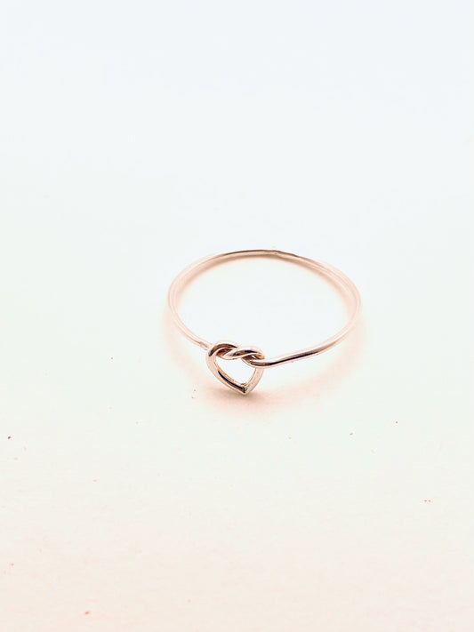 Sterling Silver Heart Knot Rings