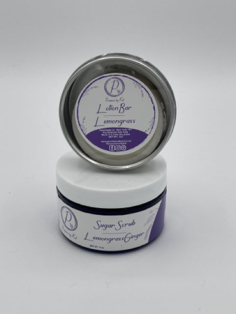 Lemongrass Ginger Sugar Scrub and Lotion Bar Set