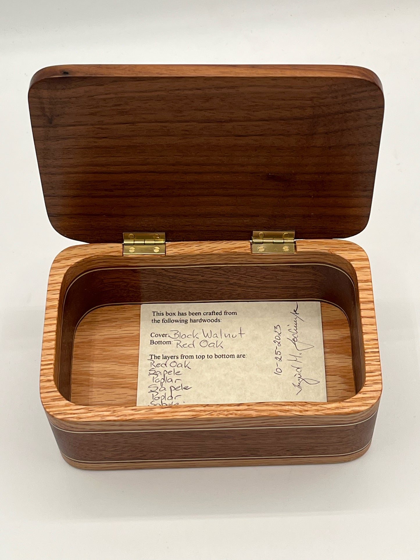Wooden Box, Walnut with Laminate