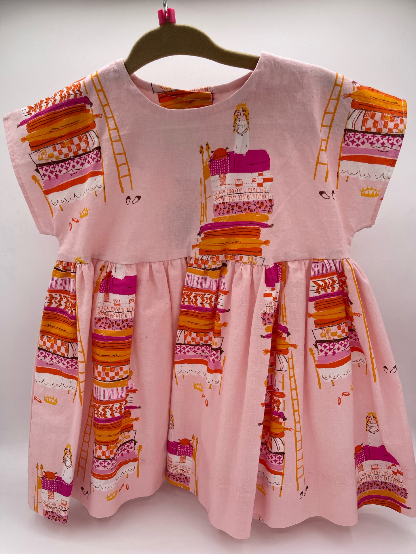 2 T Dress - Pink w/Princess & Pea Motif