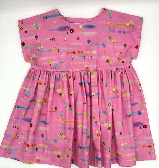 2 Y Dress - Pink w/Lolly Pops Vintage Print