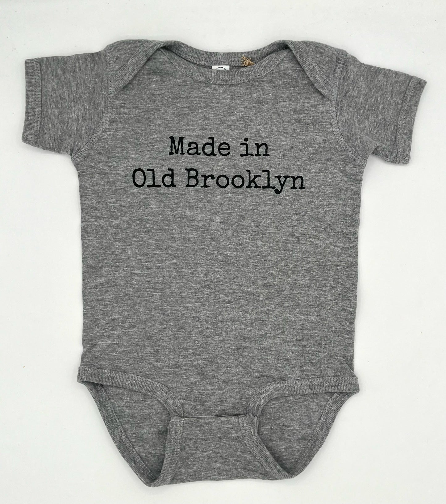 Made in Old Brooklyn Onesie Heather Gray 12 Month