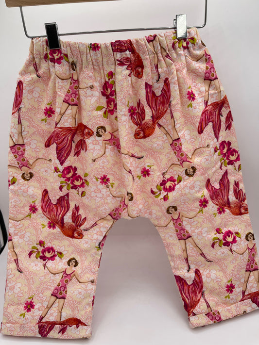 2 T Pants Lined - Pink w/Koi Motif