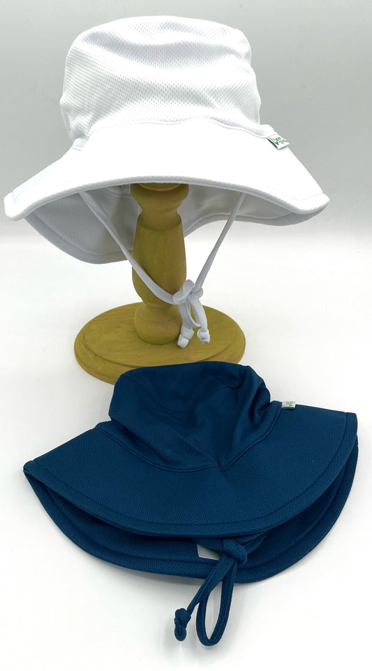 9-18 M UPF 50+ Navy or White Breathable Bucket Hat