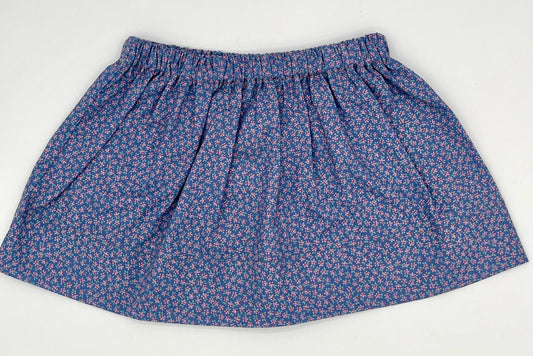 2 Y Skirt - Dark Purple w/Lavender Flowers Vintage Print
