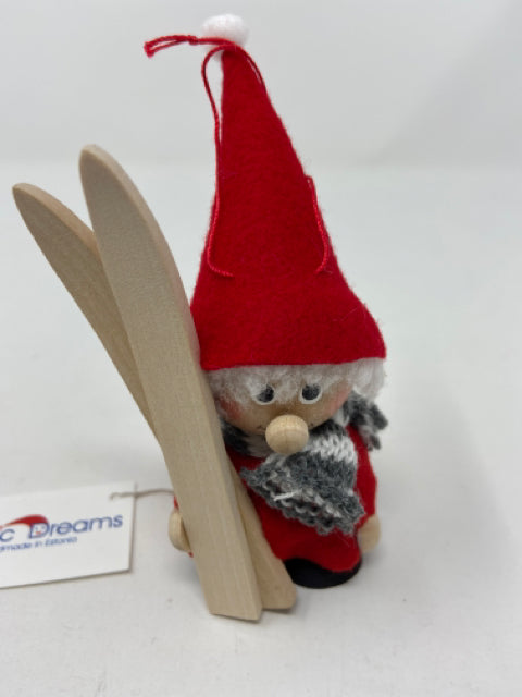 Elf Ornament with Skis