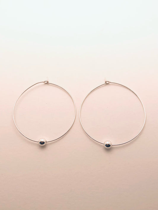 Sterling Silver Bead Hoops