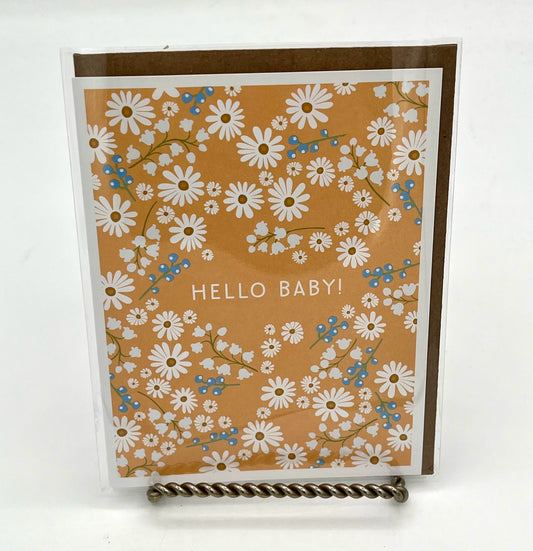 White Daisies Hello Baby Card