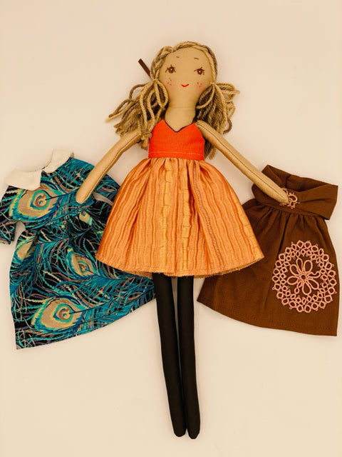 13" Dress Up Doll with Three Outfits