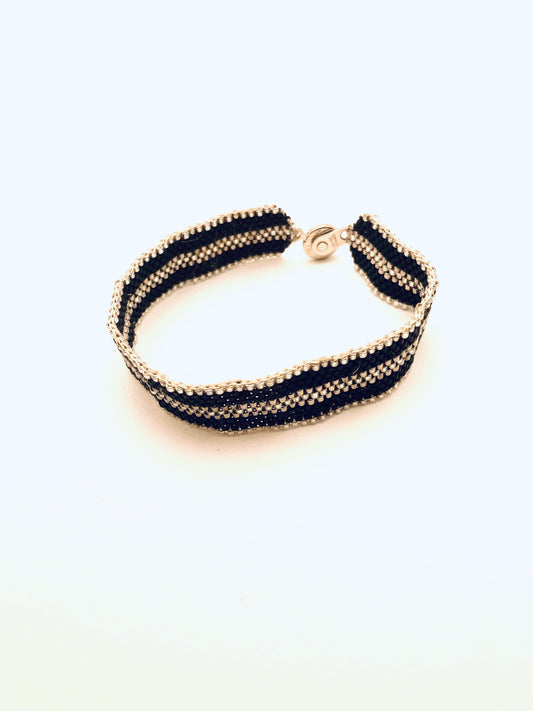 Beaded Zipper Bracelet, Black