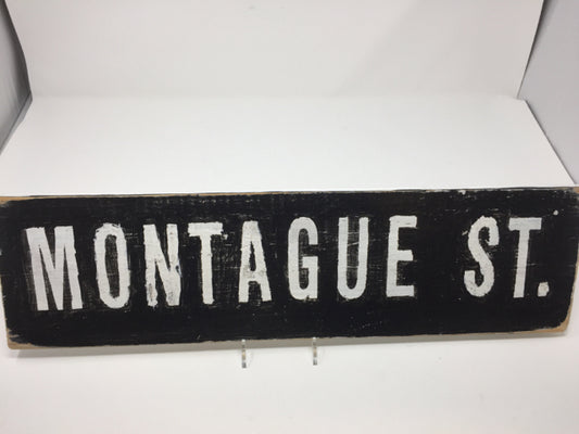 Montague Street Brooklyn Wooden Sign