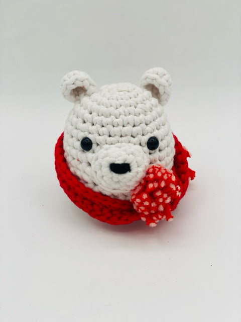 Crocheted Polar Bear with Scarf