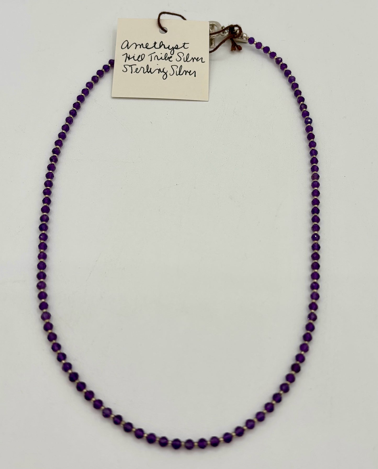 Amethyst Hill Tribe and Sterling Silver Necklace