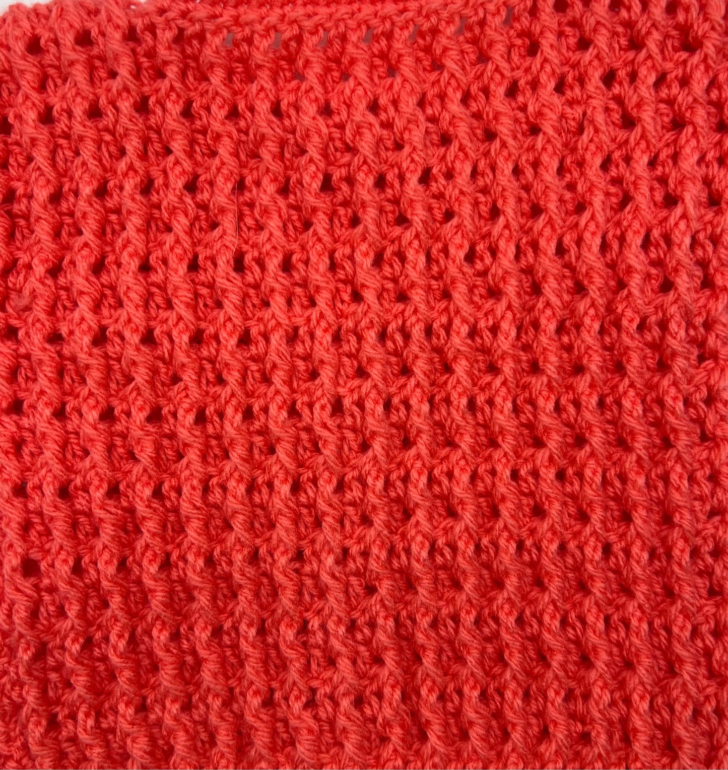 6-9 M Coral Acrylic Crochet Cardigan