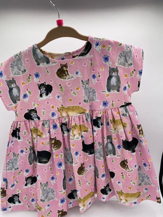 1 T - Pink Dress w/Cat Motif