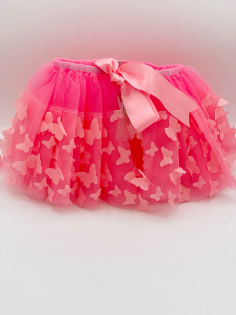 9" Butterfly Trim Tutu in Pink