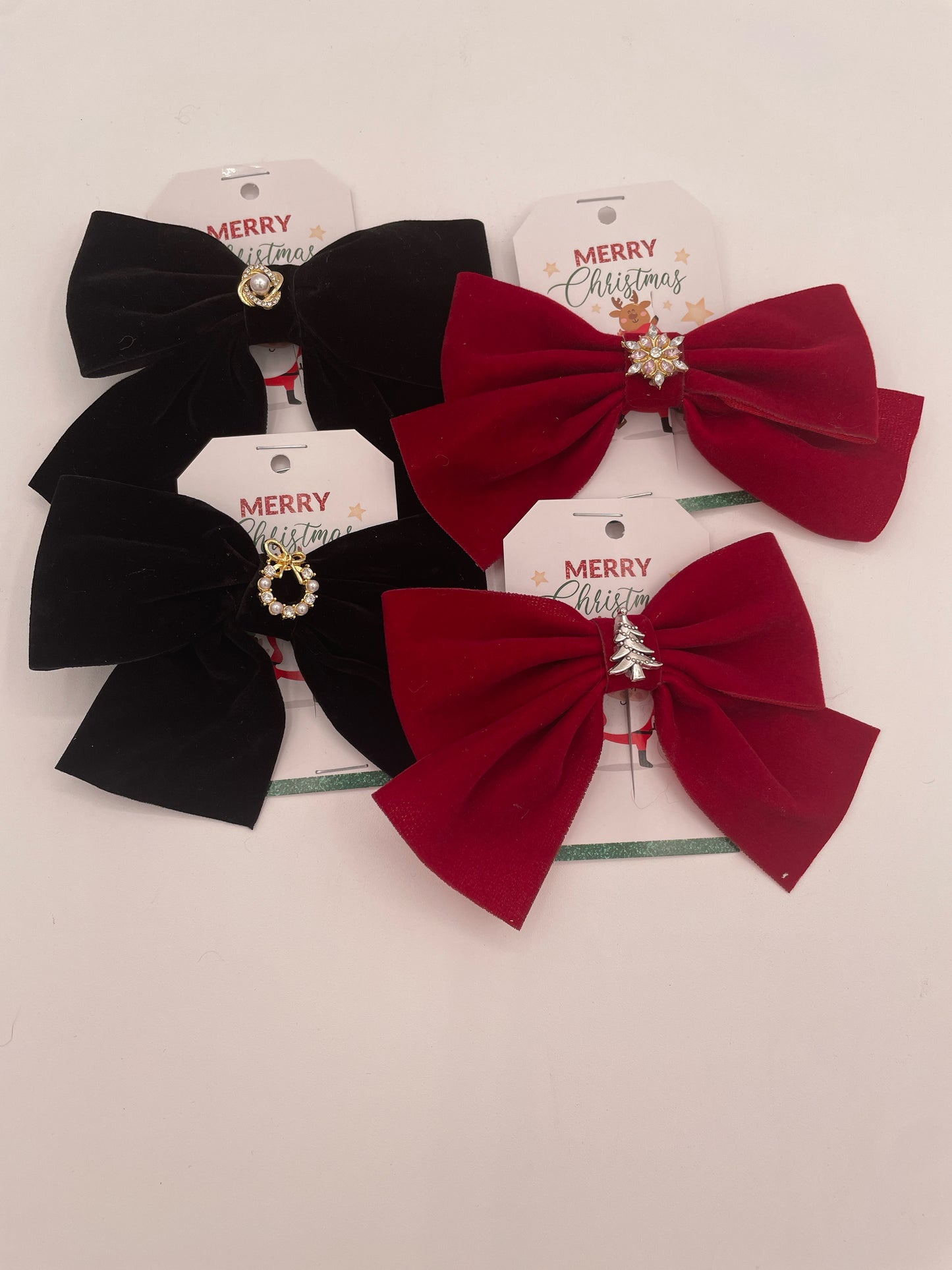 Velvet Holiday Hairclip with Embellishment