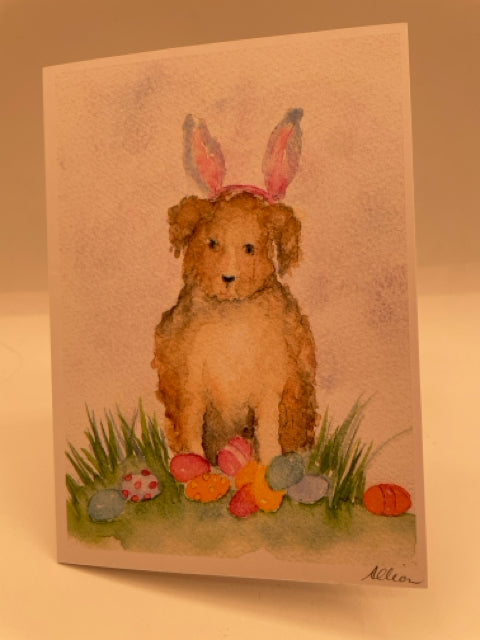 Dog With Ears Easter Card