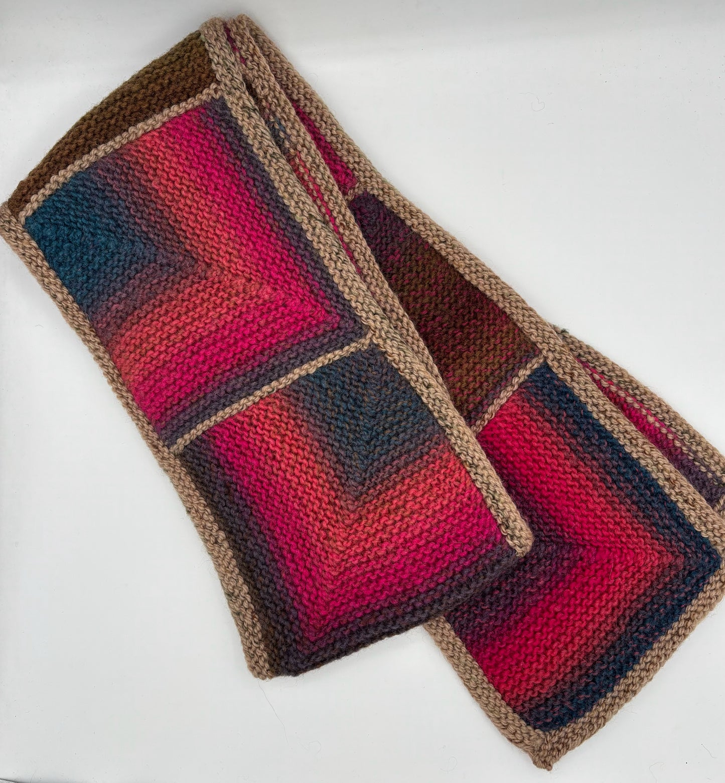 Multi Color Wool Patchwork Knit Scarf