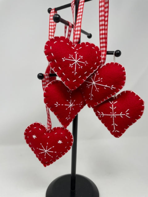 Red Scandinavian Heart Ornament