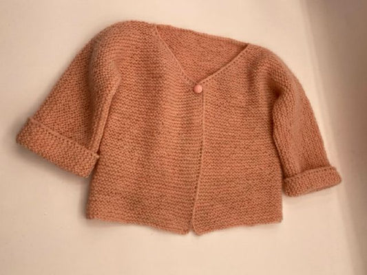 24 M Pale Pink Wool, Alpaca, & Linen Blend Sweater