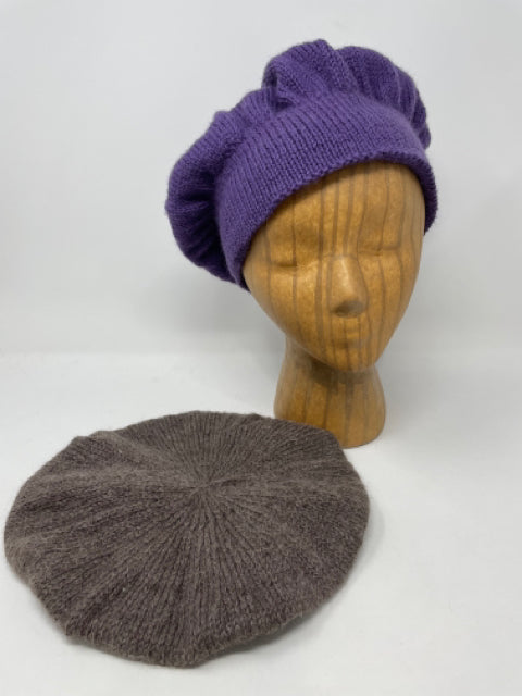 Concentric Circles Knit Wool Slouch Hat